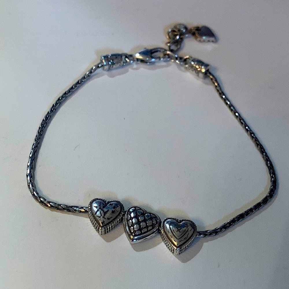 Brighton Silver-tone Heart charm bracelet